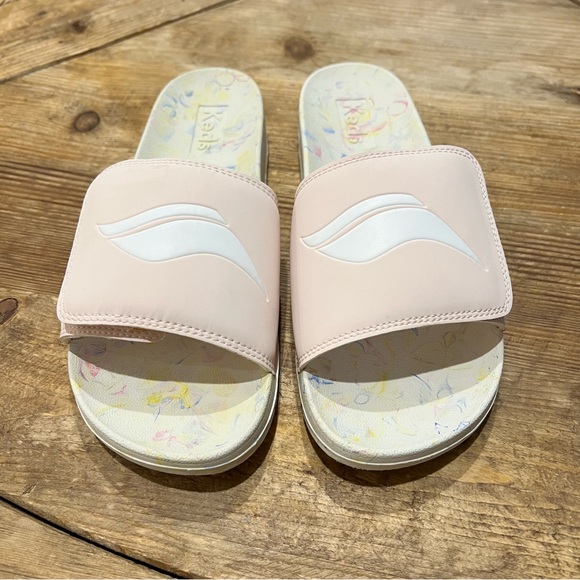 NWOT Keds Bliss V Marble Pink Adjustable Velcro Slides - Sz. 8 - Picture 3 of 6